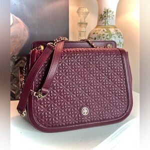 Tory Burch Bryant Wine Color shoulder bag